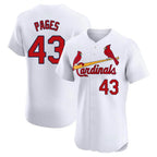 St. Louis Cardinals #43 Pedro Pages Player White Home Limited Elite Ddoa Stitched Jerseys