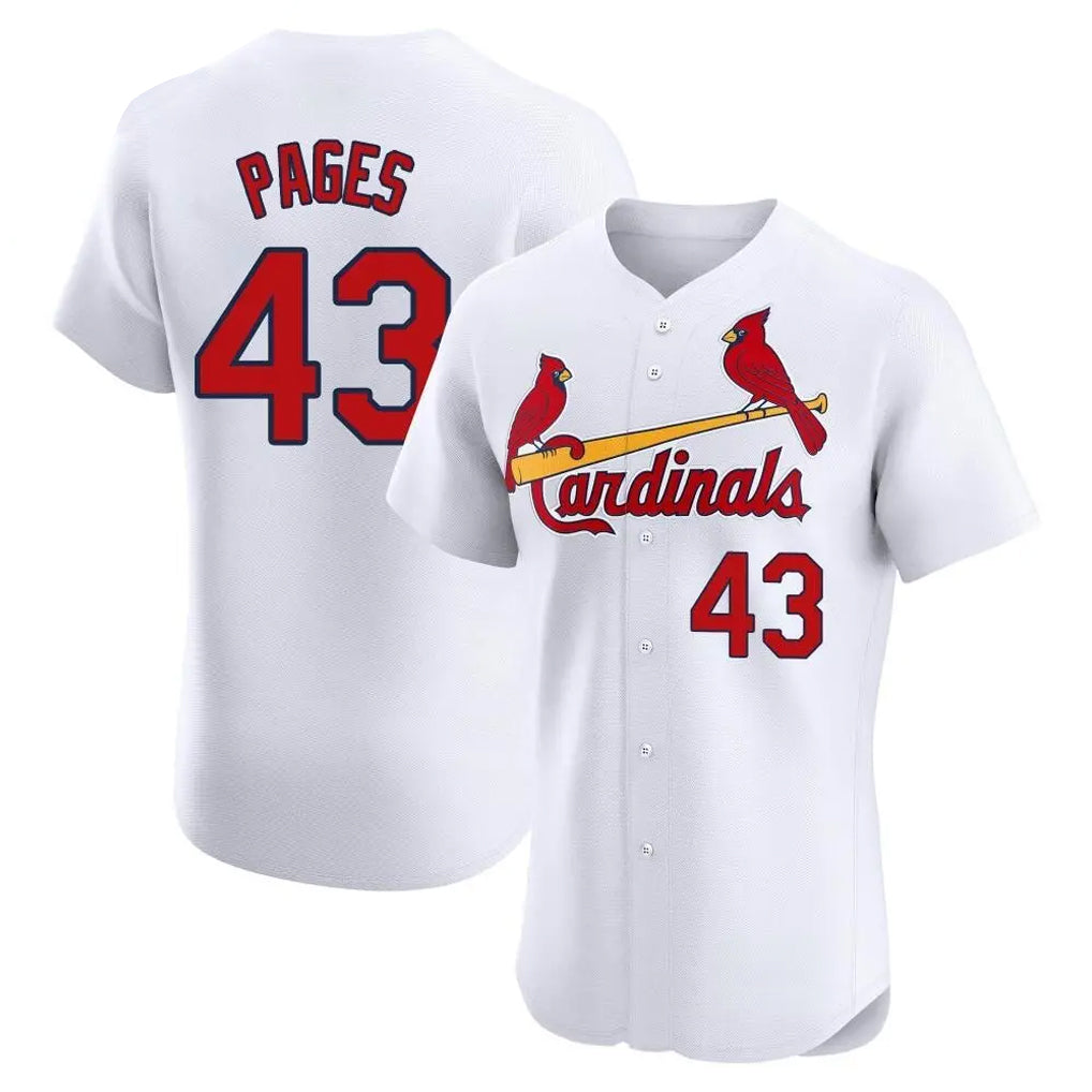 St. Louis Cardinals #43 Pedro Pages Player White Home Limited Elite Ddoa Stitched Jerseys