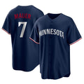 M.Twins #7 Joe Mauer Player Navy Replica Alternate Home Ddoa Stitched Jerseys
