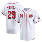 C.Reds #29 TJ Friedl Player White Home Limited Ddoa Stitched Jerseys
