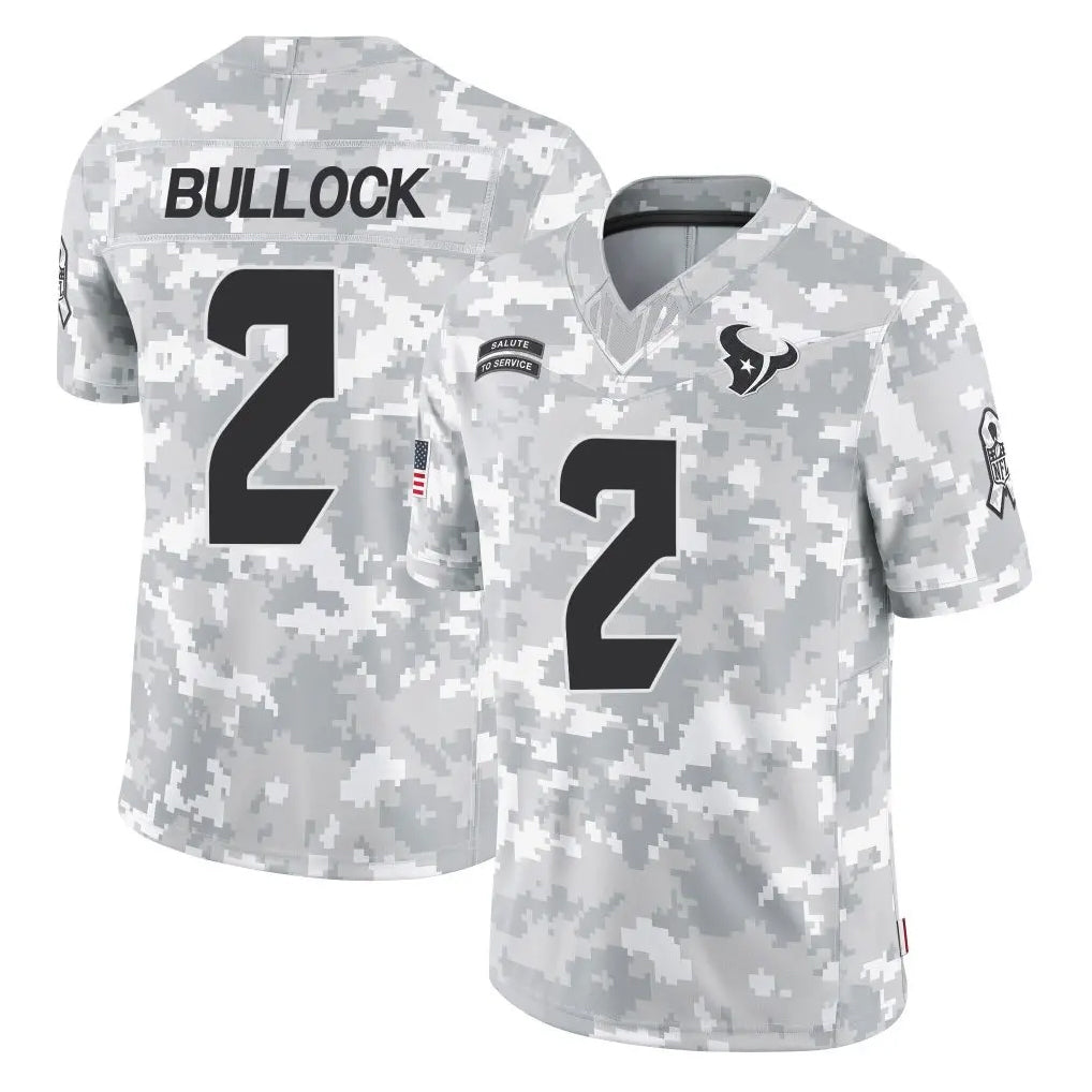 H.Texans #2 Calen Bullock Player Arctic Camo Salute To Service Limited Game Ddoa Stitched Jerseys