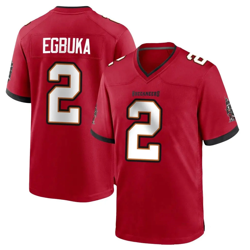 TB.Buccaneers #2 Emeka Egbuka Player Red Home Game Ddoa Stitched Jerseys