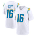 LA.Chargers #16 J.K. Scott Player White Home Game Ddoa Stitched Jerseys