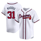 A.Braves #31 Greg Maddux Player White Limited Home Game Ddoa Stitched Jerseys
