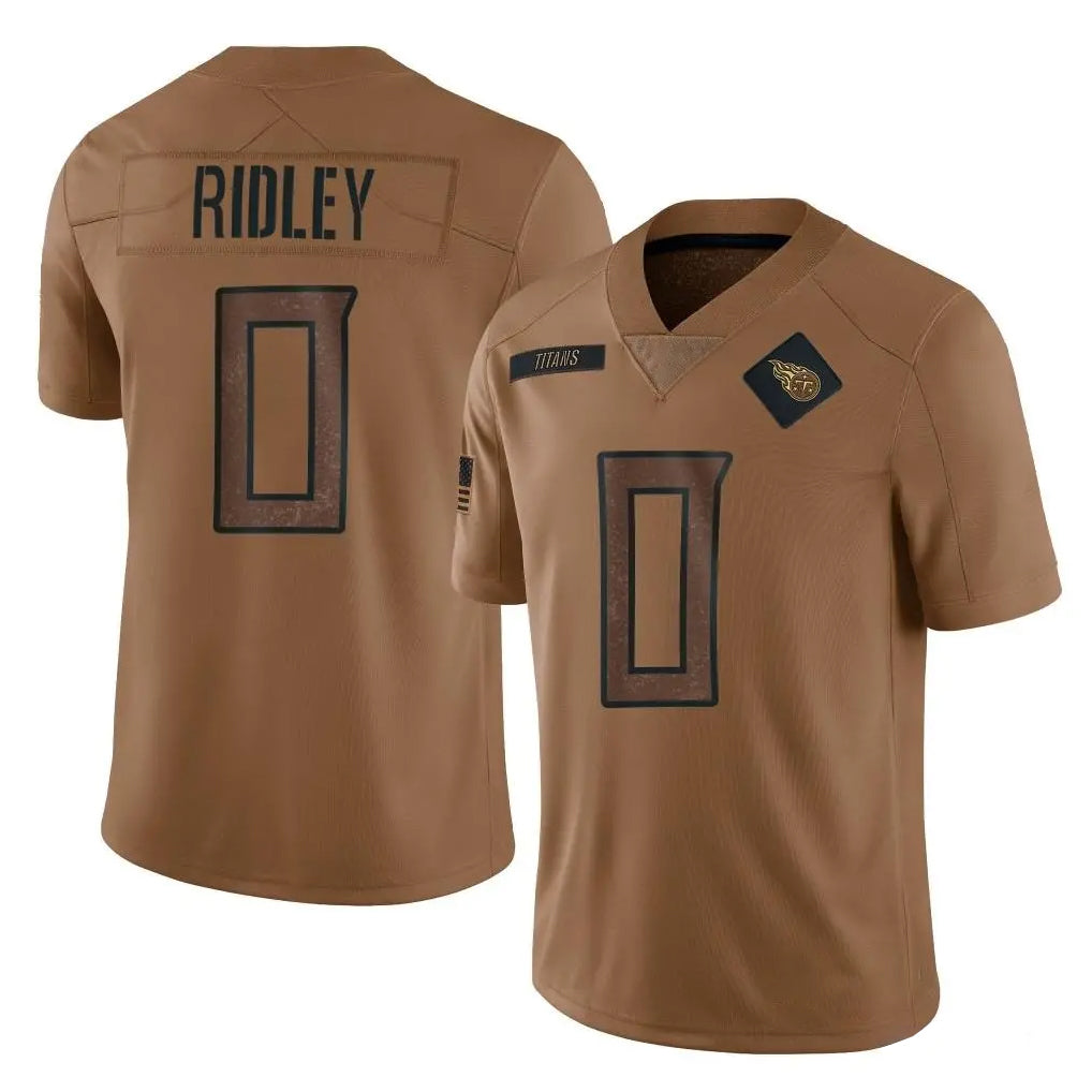 T.Titans #0 Calvin Ridley Player Brown Limited Salute to Service Home Game Ddoa Stitched Jerseys