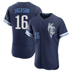KC.Royals #16 Bo Jackson Player Navy City Connect Limited Elite Home Ddoa Stitched Jerseys