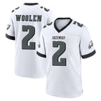 P.Eagles #2 Riq Woolen Player White Game Home Ddoa Stitched Jerseys