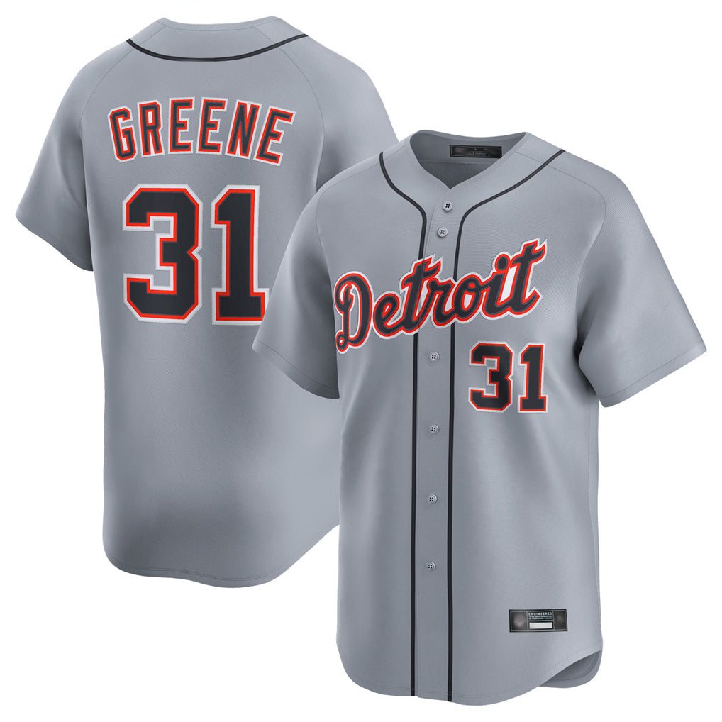 D.Tigers #31 Riley Greene Player Gray Home Limited Ddoa Stitched Jerseys
