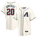 A.Diamondbacks #20 Luis Gonzalez Player Cream Home Game Ddoa Stitched Jerseys