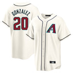 A.Diamondbacks #20 Luis Gonzalez Player Cream Home Game Ddoa Stitched Jerseys