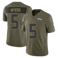S.Seahawks #5 Jason Myers Player Olive 2025 Salute To Service Limited Home Game Ddoa Stitched Jerseys
