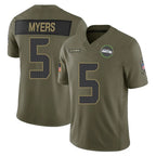 S.Seahawks #5 Jason Myers Player Olive 2025 Salute To Service Limited Home Game Ddoa Stitched Jerseys