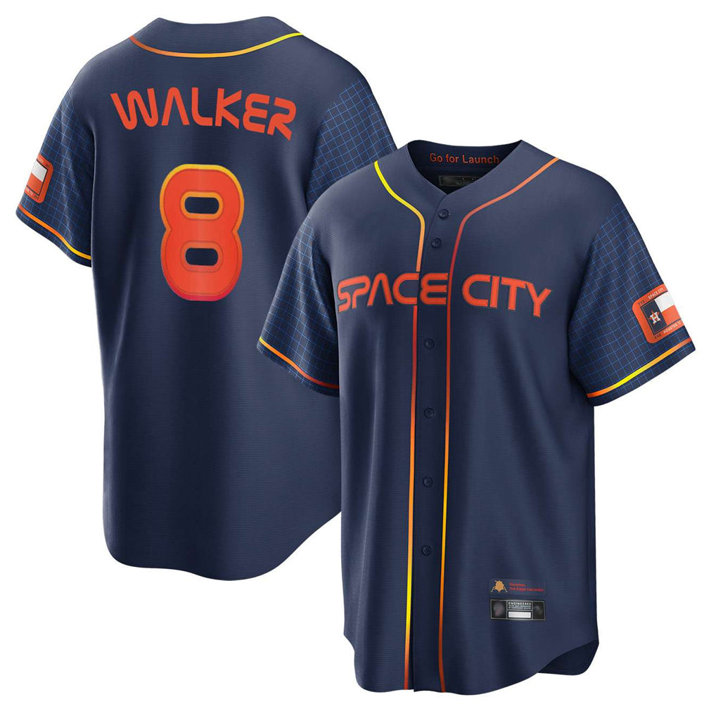 H.Astros #8 Christian Walker Player Navy City Connect Home Game Ddoa Stitched Jerseys