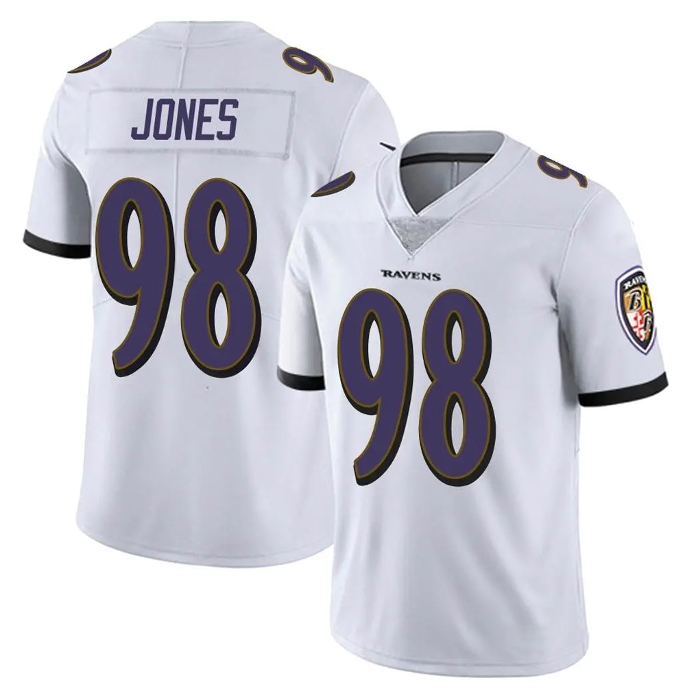 B.Ravens #98 Travis Jones Player White Vapor F.U.S.E. Limited Ddoa Stitched Jerseys