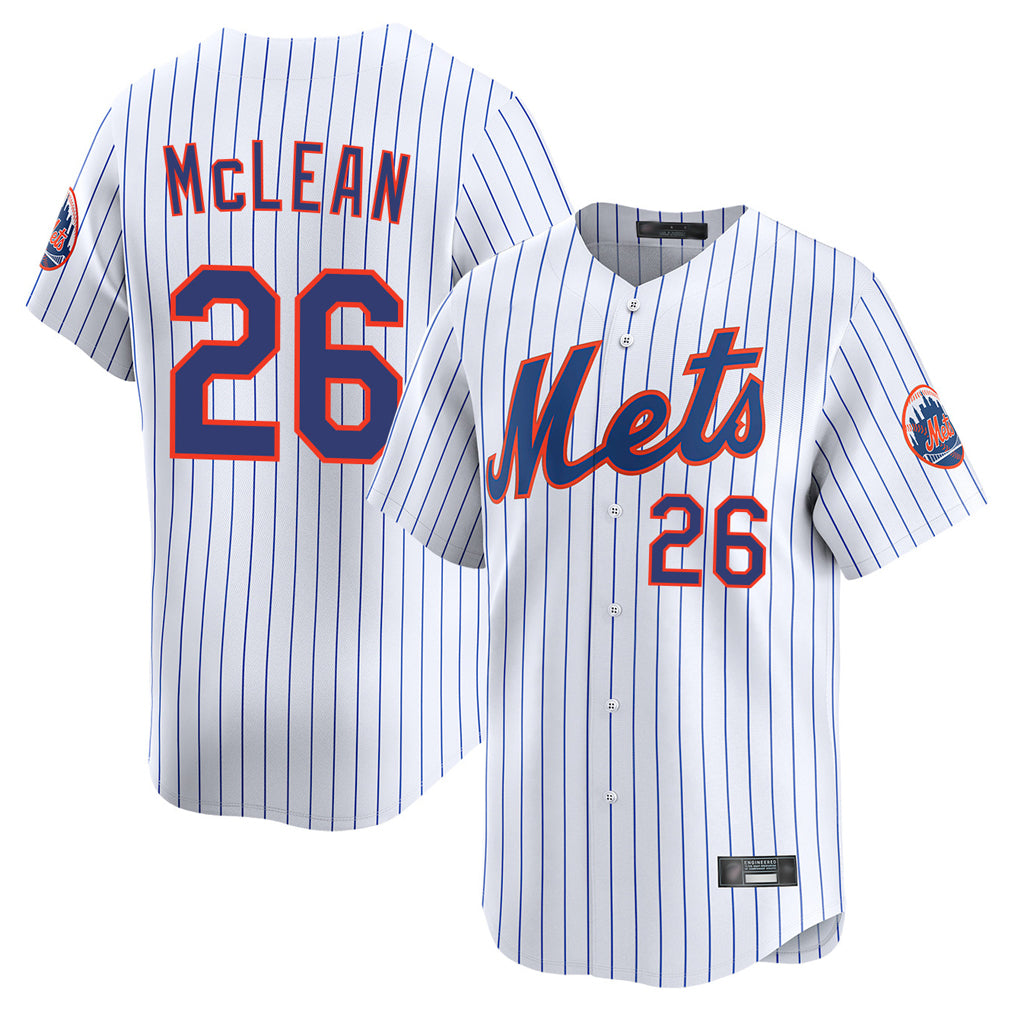 NY.Mets #26 Nolan McLean Player White Home Replica Ddoa Stitched Jerseys