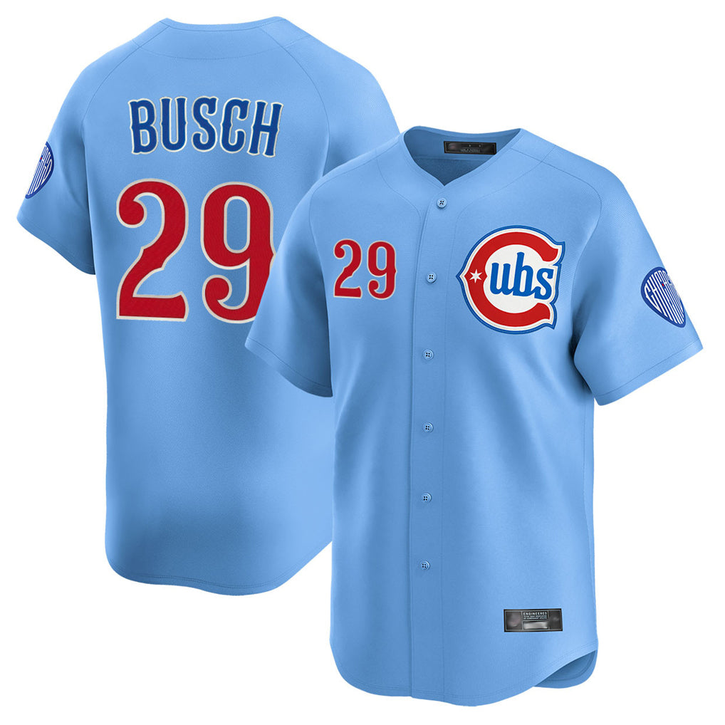 C.Cubs #29 Michael Busch Player Light Blue Limited Home Ddoa Stitched Jerseys