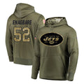 NY.Jets #52 Kingsley Enagbare Player Olive Salute to Service Pullover Hoodies Home Game Ddoa Stitched Jerseys