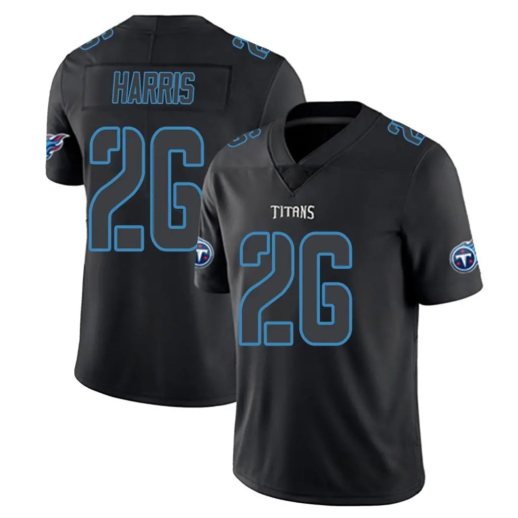 T.Titans #26 Marcus Harris Player Black Impact Limited Home Game Ddoa Stitched Jerseys