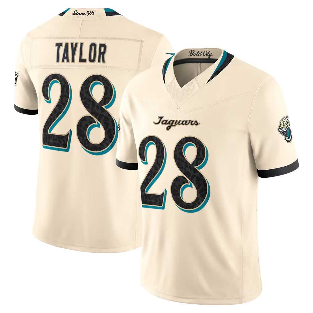 J.Jaguars #28 Fred Taylor Player Natural Limited 2026 Rivalries Collection Game Ddoa Stitched Jerseys