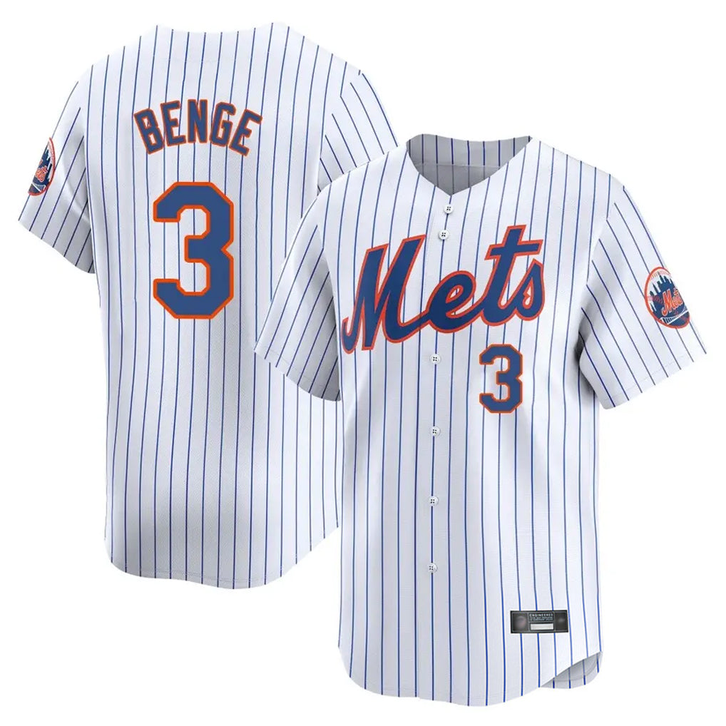 NY.Mets #3 Carson Benge Player White Home Replica Ddoa Stitched Jerseys