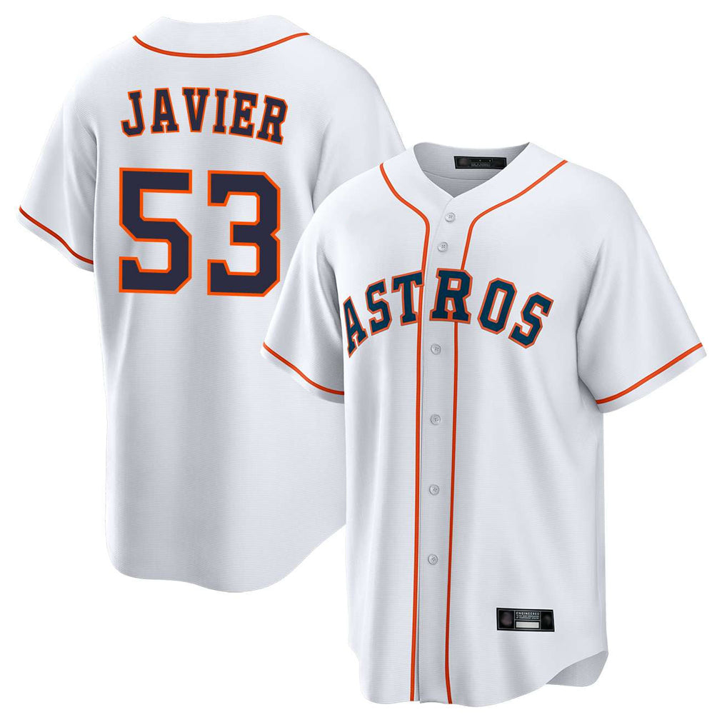 H.Astros #53 Cristian Javier Player White Home Game Ddoa Stitched Jerseys