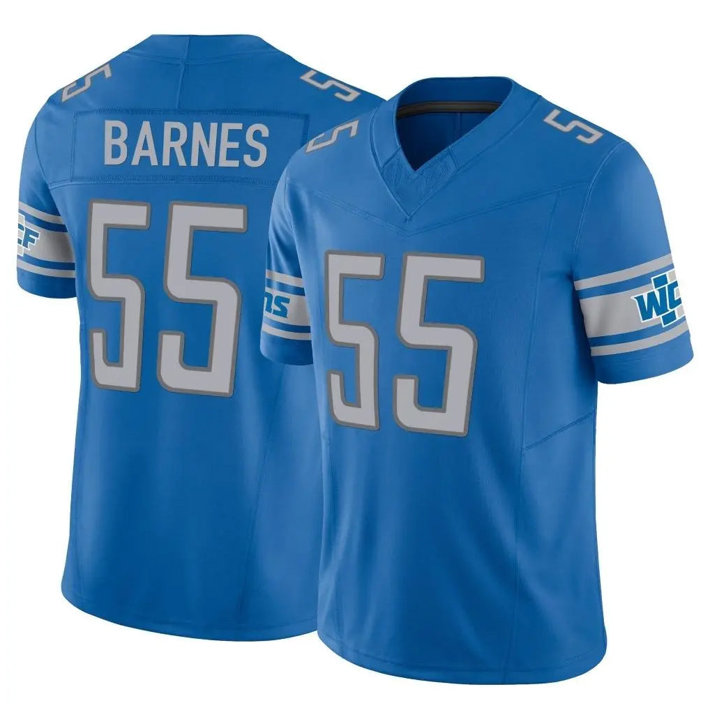 D.Lions #55 Derrick Barnes Player Blue Vapor F.U.S.E. Limited Home Game Ddoa Stitched Jerseys