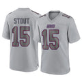 NY.Giants #15 Jordan Stout Player Gray Atmosphere Fashion Limited Game Ddoa Stitched Jerseys