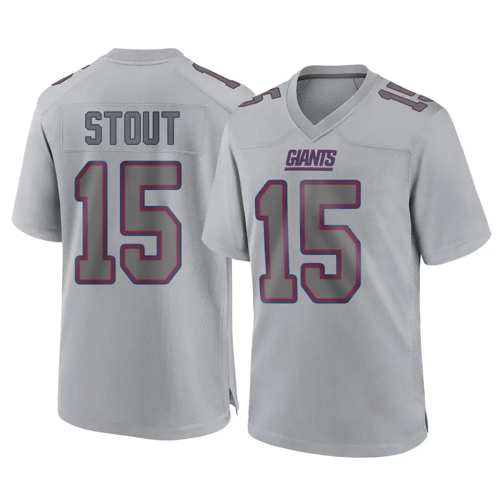 NY.Giants #15 Jordan Stout Player Gray Atmosphere Fashion Limited Game Ddoa Stitched Jerseys