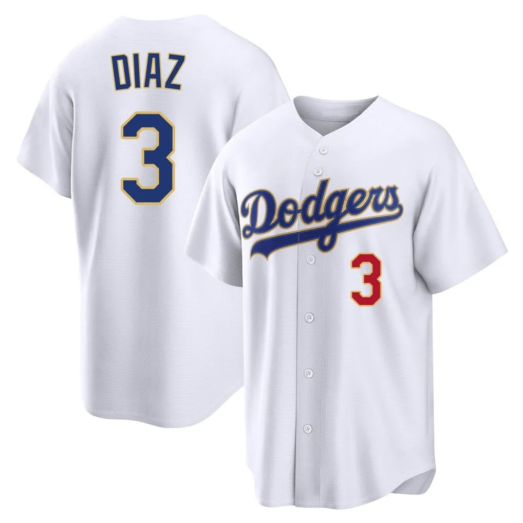 LA.Dodgers #3 Edwin D¨ªaz Player Gold White 2026 Collection Stadium Limited Ddoa Stitched Jerseys