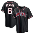 LA.Angels #6 Anthony Rendon Player Black Fashion Out Home Game Ddoa Stitched Jerseys
