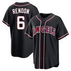 LA.Angels #6 Anthony Rendon Player Black Fashion Out Home Game Ddoa Stitched Jerseys