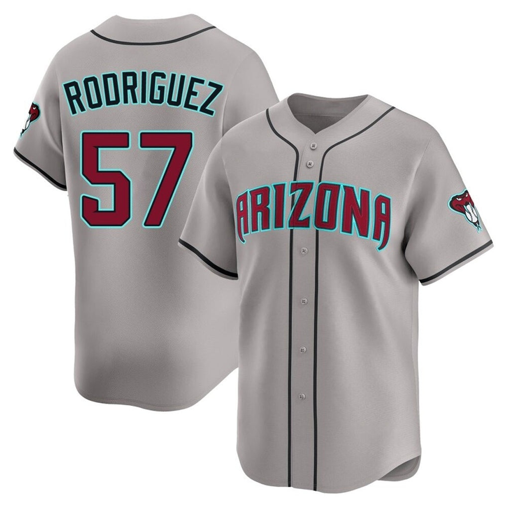 A.Diamondbacks #57 Eduardo Rodriguez Player Gray Road Limited Home Game Ddoa Stitched Jerseys