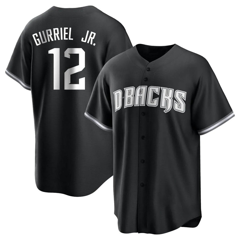 A.Diamondbacks #12 Lourdes Gurriel Jr Player Black Game Home Ddoa Stitched Jerseys