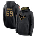 H.Texans #69 Ed Ingram Player Black Salute to Service Hoodies Limited Game Ddoa Stitched Jerseys