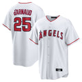 LA.Angels #25 Travis d'Arnaud Player White Home Game Ddoa Stitched Jerseys