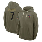 A.Cardinals #7 Jacoby Brissett Player Olive Salute to Service Pullover Hoodies Limited Ddoa Stitched Jerseys