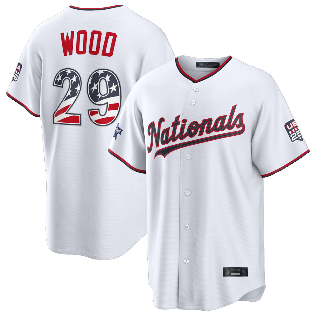 W.Nationals #29 James Wood Player White 2026 All-Star Edition Stars & Stripes Home Game Ddoa250Ys Stitched Jerseys