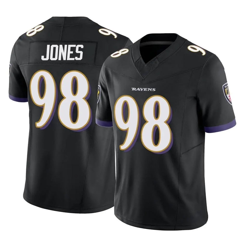 B.Ravens #98 Travis Jones Player Black Vapor F.U.S.E. Limited Ddoa Stitched Jerseys