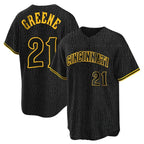 C.Reds #21 Hunter Greene Player Black Snake Skin City Home Ddoa Stitched Jerseys