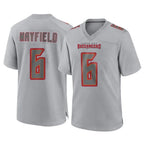 TB.Buccaneers #6 Baker Mayfield Player Gray Atmosphere Fashion Home Game Ddoa Stitched Jerseys