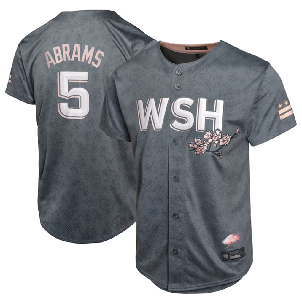 W.Nationals #5 C.J. Abrams Player Charcoal City Connect Limited Ddoa Stitched  Jerseys