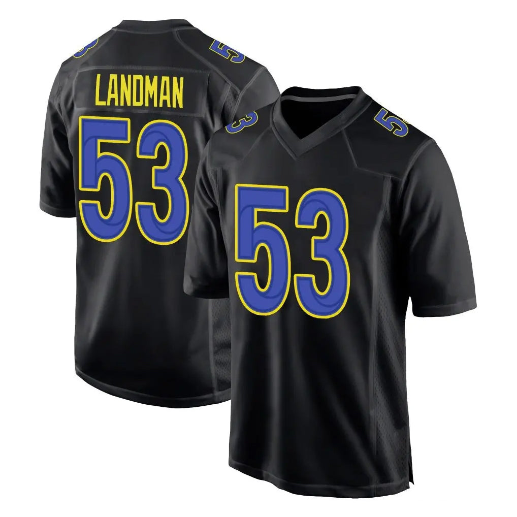 LA.Rams #53 Nate Landman Player Black Fashion Limited Home Game Ddoa Stitched Jerseys