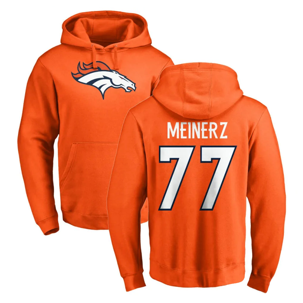 D.Broncos #77 Quinn Meinerz Player Orange Pullover Hoodie Limited Ddoa Stitched Jerseys