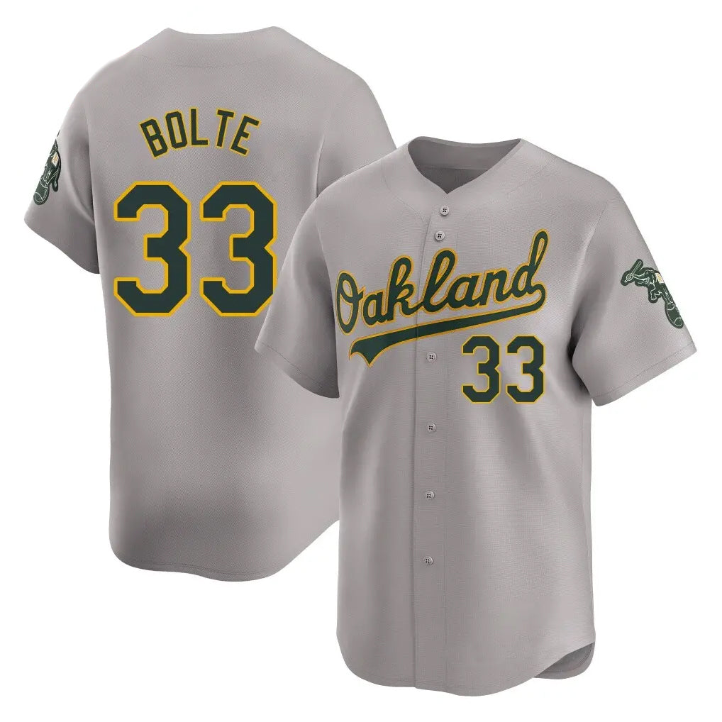 Athletics #33 Henry Bolte Player Gray Road Limited Home Game Ddoa Stitched Jerseys