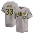 Athletics #33 Henry Bolte Player Gray Road Limited Home Game Ddoa Stitched Jerseys