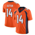 D.Broncos #14 Courtland Sutton Player Orange Color Vapor Untouchable Limited Game Ddoa Stitched Jerseys