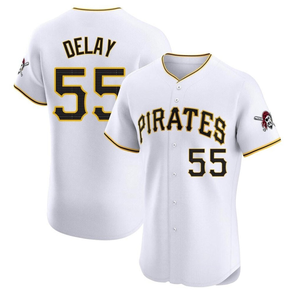 P.Pirates #55 Jason Delay Player White Home Limited Elite Ddoa Stitched Jerseys