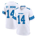 D.Lions #14 Amon-Ra St. Brown Player White Alternate Home Game Ddoa Stitched Jerseys