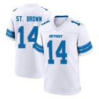 D.Lions #14 Amon-Ra St. Brown Player White Alternate Home Game Ddoa Stitched Jerseys
