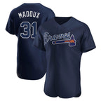 A.Braves #31 Greg Maddux Player Navy Alternate Limited Elite Home Game Ddoa Stitched Jerseys
